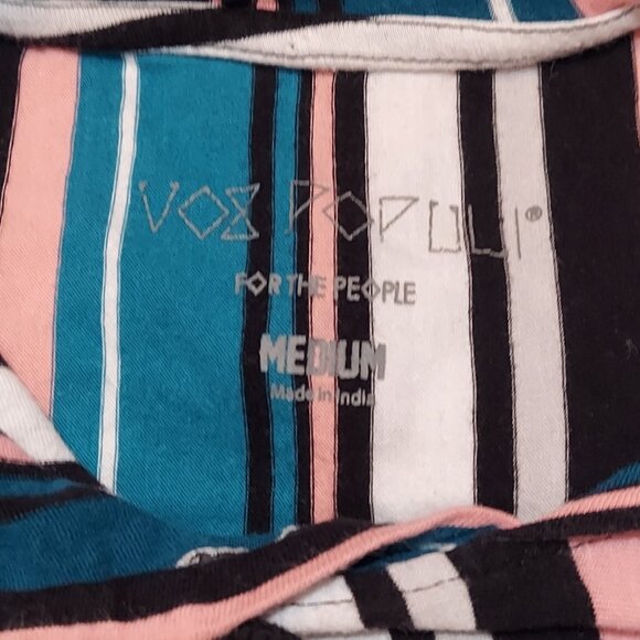 Vox Populi For the People Multicolor Short Sleeved Hoodie Drawstring Fearless M - Picture 4 of 4